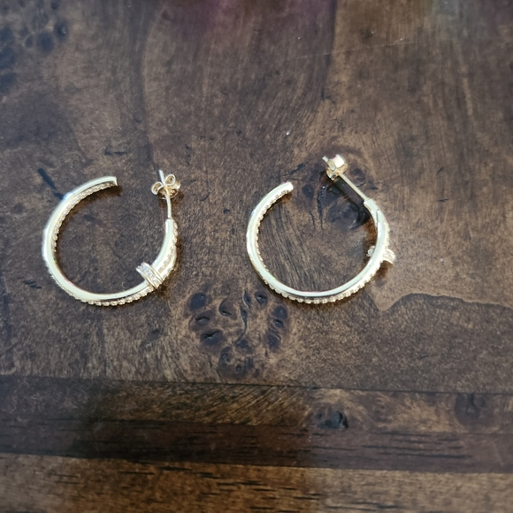925 sterling silver gold plated nail earrings